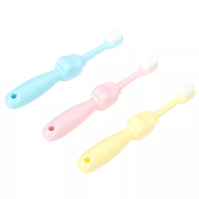 3 PCS Children's Toothbrush Tpe Cute for Baby Soft Bristle Kids