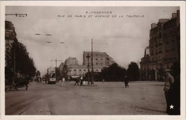 CPA VINCENNES Rue de PARIS and Avenue de la Tourelle (65703)