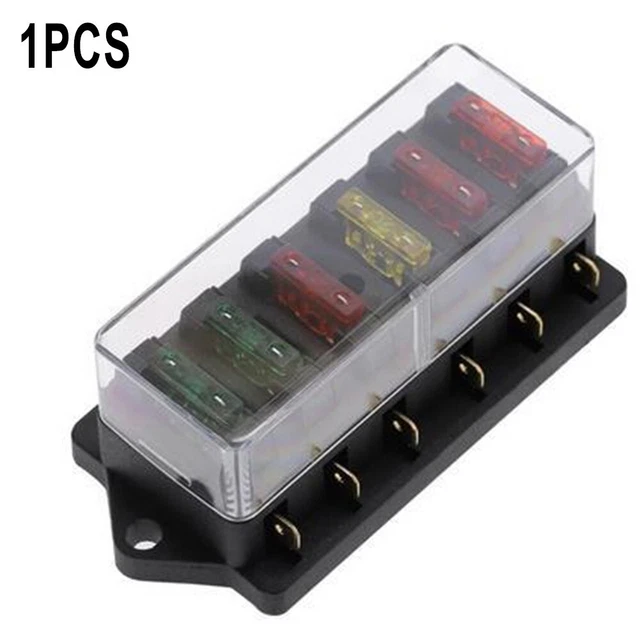 Boîte à Fusibles 6 Voies HOISGEAR - ATC/ATO 12V/24V - 100A Max - Avec Fusibles Et LED - Véhicule/Bateau