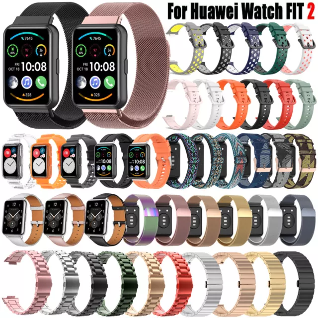 Edelstahl Leder Silikon Nylon Armband Strap Für Huawei Watch Fit 2 Smart Watch
