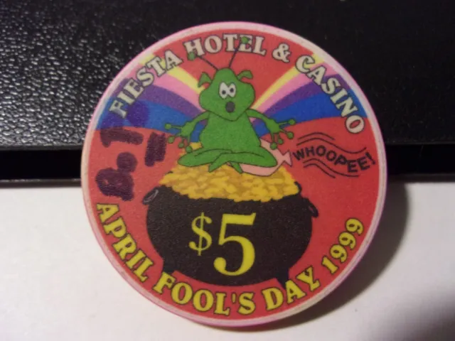 FIESTA HOTEL CASINO $5 hotel casino gaming poker chip (LTD 750) Las Vegas, NV