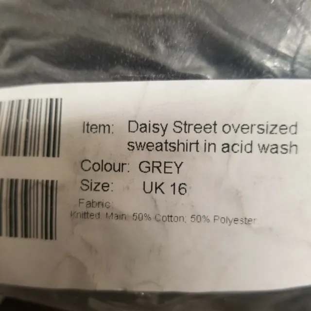 Daisy Street Womens Sweatshirt Gray Long Sleeves Crew Neck Over Sized Size 12
