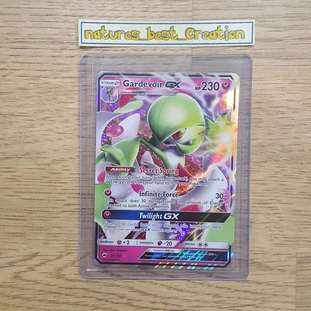 NEUWERTIG Gardevoir GX 93/147 Holo/Glänzende Pokémonkarte, brennende Schatten selten