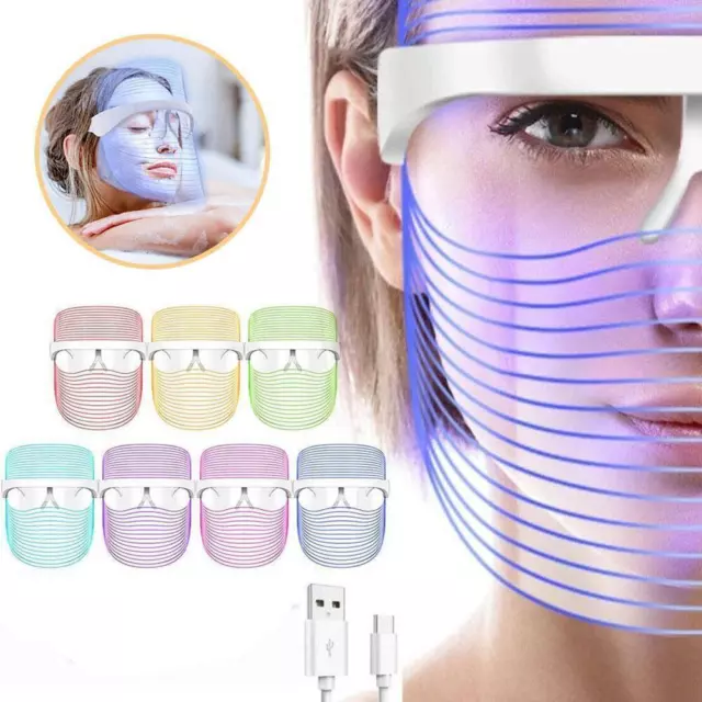 7 Colour LED Light Photon Face Mask Rejuvenation Skin Facial Wrinkle Therapy
