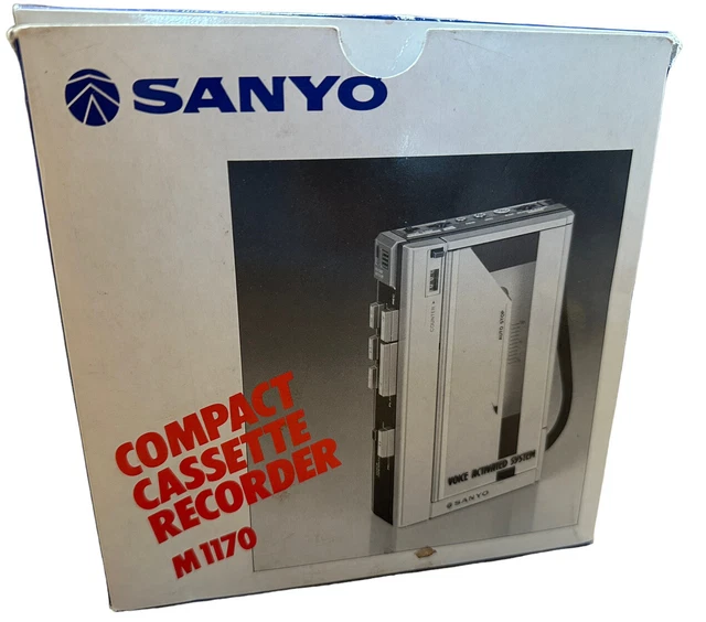 NEW VINTAGE SANYO M1170 Compact Cassette Recorder Voice Activated Quick