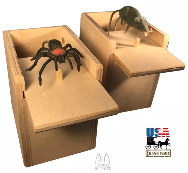 Mouse & Spider Surprise Box - 2 Practical Joke Fun Scare Prank Gag Gifts  USA