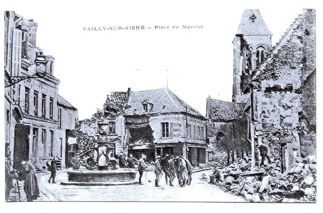 Vailly-sur-Aisne - Carte postale ancienne et vue d'Hier et Aujourd'hui