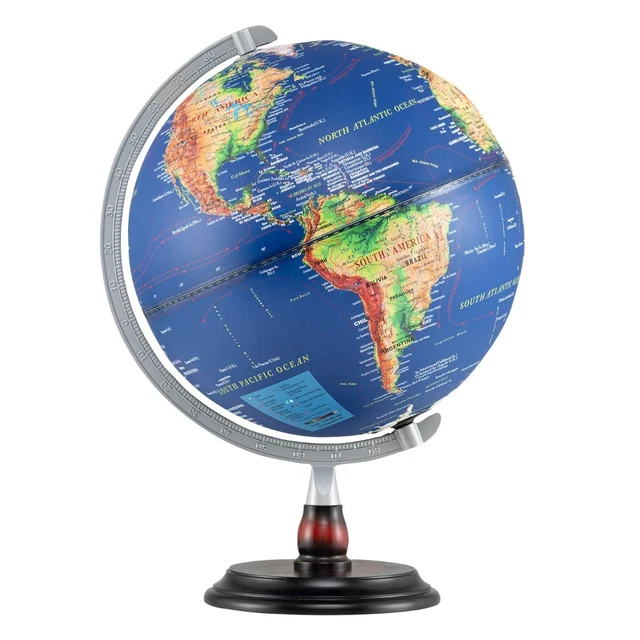 Globe terrestre lumineux sur pied 37 cm - Sylvia Blue - La Poste