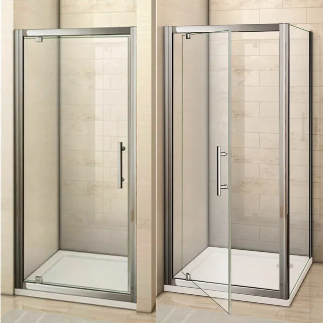 Aica Bi fold Pivot Shower Door Enclosure and Tray Walk in Glass Screen Cubicle 2