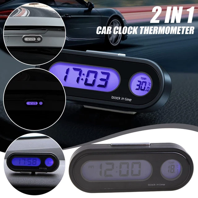Car Clock Digital Thermometer Time Watch 2 In 1 Auto Clocks Backlight A Z9C5