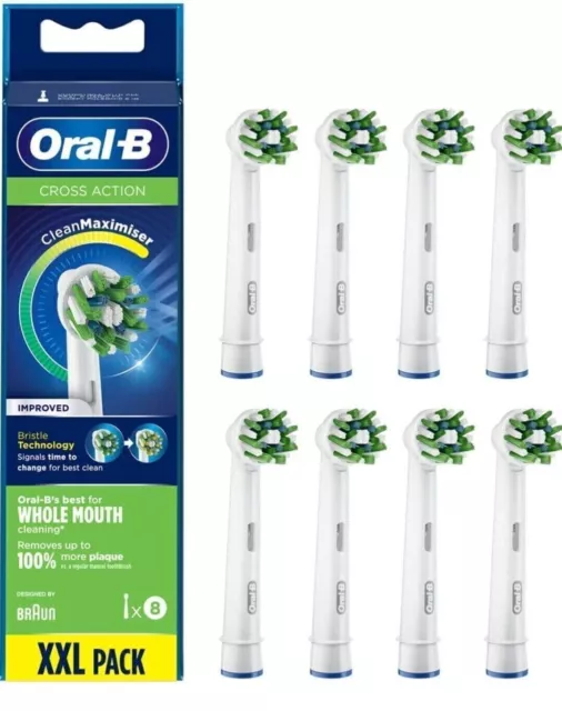 Oral-B CrossAction Replacement Toothbrush Heads - Pack Of 8 NEU