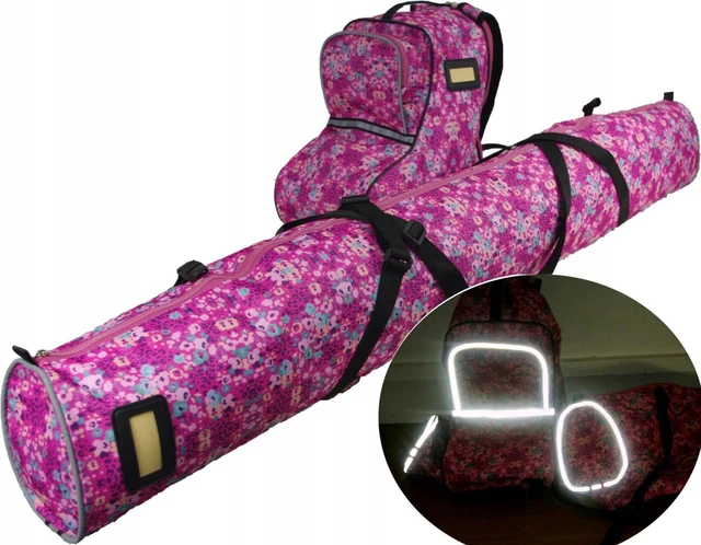 KIDS CHILDREN 130cm SKI and BOOTS CARRY SET of BAGS HOLDALL LUGGAGE REFLECTIVE