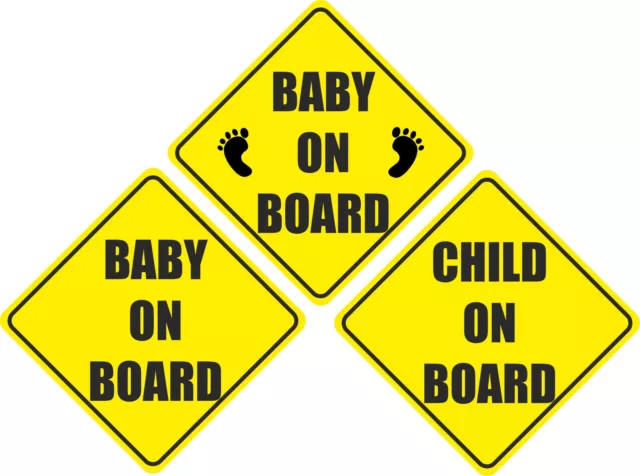 Baby On Board Child Safety With Suction Cup Car Vehicle Signs Child On Board