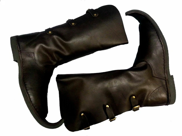 Scarpe medievali, scarpe in pura pelle cinturino fibbia stivali lunghi miglior regalo per lui