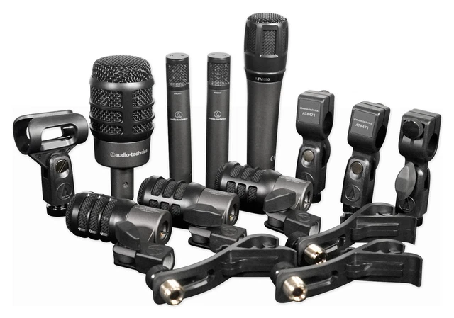 Audio Technica ATM-DRUM7 Drum Microphone Kit w/(7) Mics Kick/Snare/Tom/Overheads