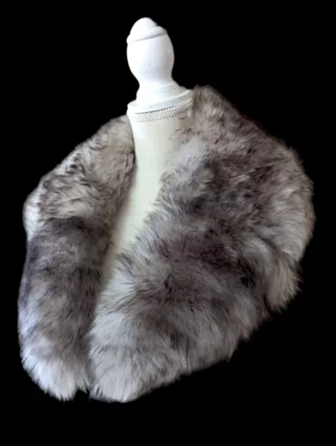 Vintage Genuine Norwegian Indigo Silver Fox Fur Stole Wrap