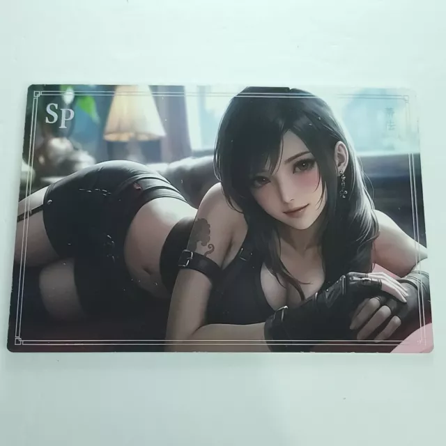 Tifa Final Fantasy VII Waifu Card Phantom 8" x 5.5" Art Print Sp-014 A5 Size