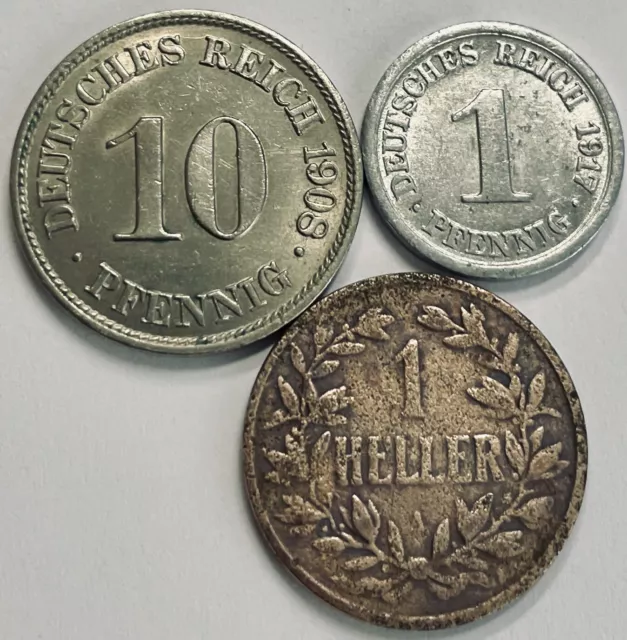 3 Kleinmünzen / dt. Kaiserreich