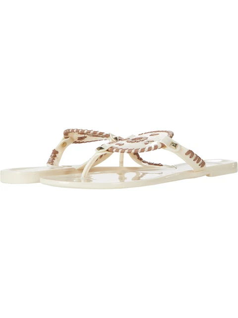 JACK ROGERS Womens Ivory Perforated Georgica Round Toe Slip On Jelly 6