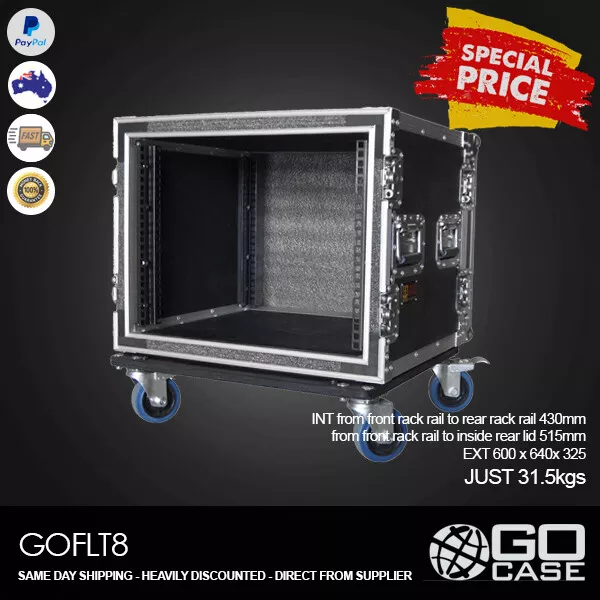 GOFLT8 ATA Road Case 8RU 8u Rack Floatation Rack Flight Case