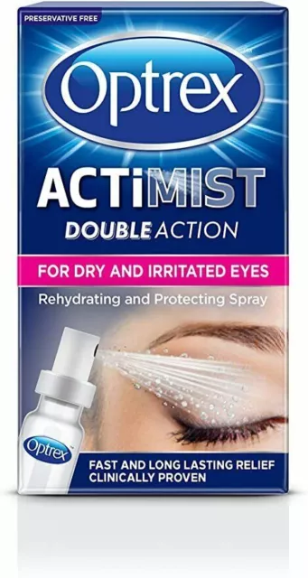 Optrex Double Action Actimist Spray For Dry & Tired Irritated Eyes Exp.2025