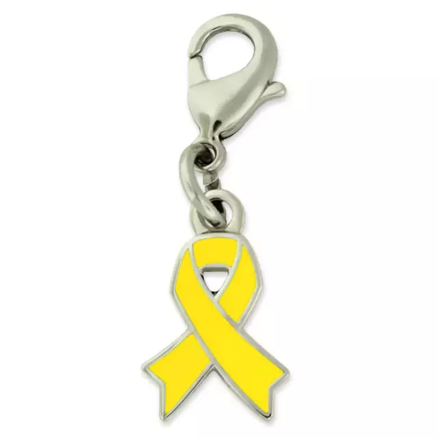 PinMart's Yellow Awareness Ribbon Enamel Charm