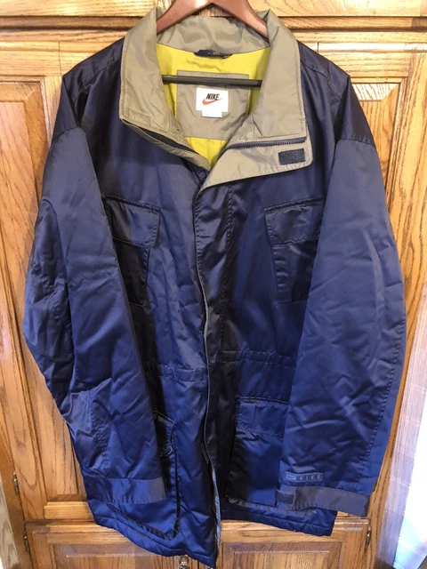 Nike Mens Long Style Coat Jacket / XL / Blue / Manager Bench / Simple Plain