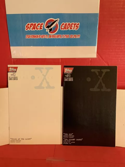 Lot Of 2 Topps Comic X-Files -1 & -2 Rare Chris Carter Adlard Petrucha Gil Aubin