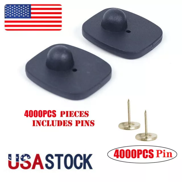 4000pcs Checkpoint EAS Retail Security Hard Tags w/Pins for RF Anti-Theft Alarm