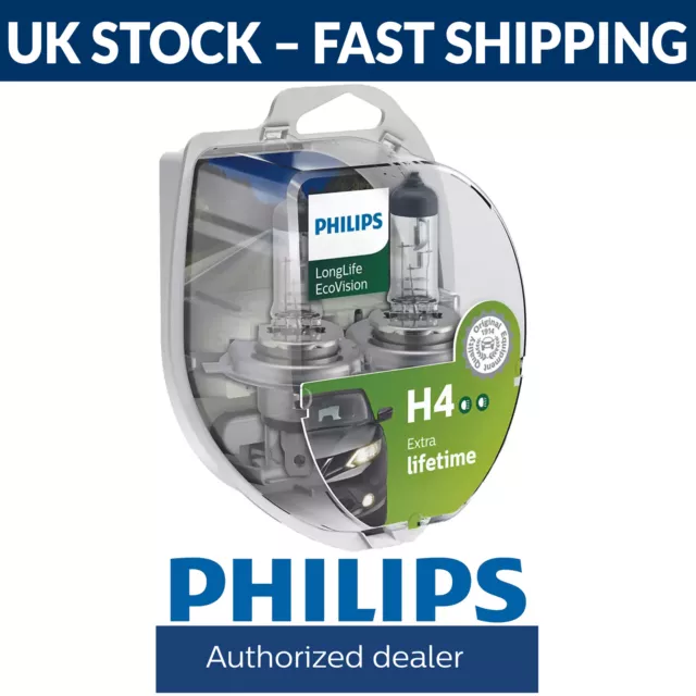 Philips H4 Bulb 12 V 60/55 W 4 Long Life 12342LLECOC1 (2 Pack)