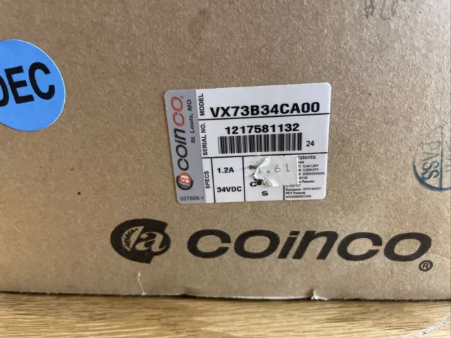 Coinco Vantage Legacy Bill Acceptor FlexStack 34VDC VX73B34CA00 ***NEW IN BOX*** 3