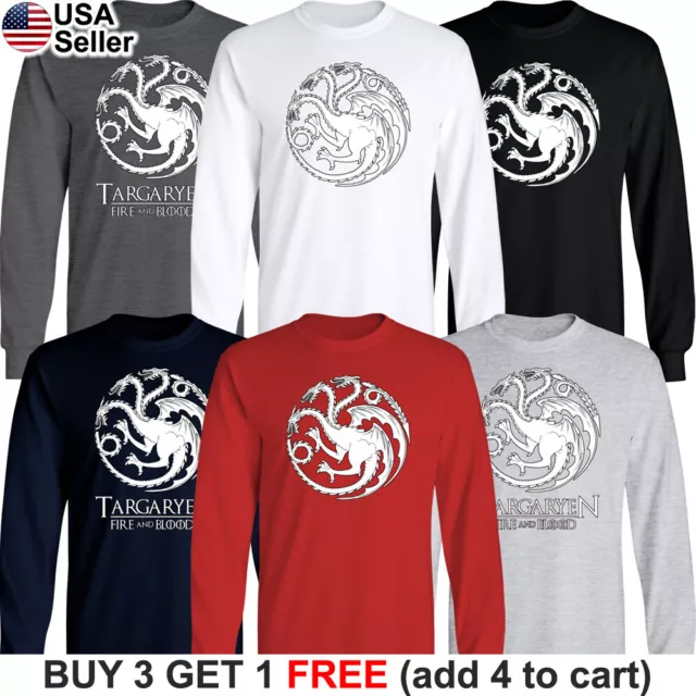Game of Thrones Targaryen Long T-Shirt House GoT Fire and Blood Dragon Mother 2