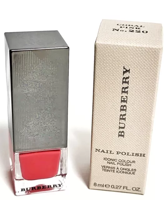 Burberry Beauty Iconic Colour Nail Polish 220 Coral Pink High Gloss New with Box 2