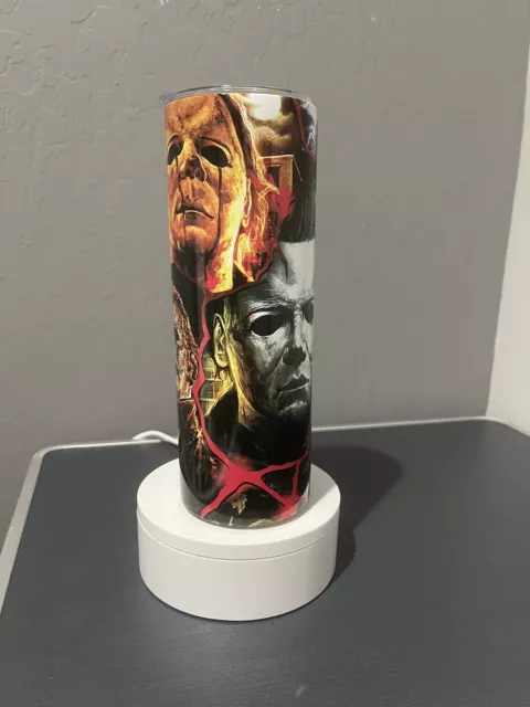 20oz Glow skinny Stainless steel insulated tumbler- Michael Myers Inspired
