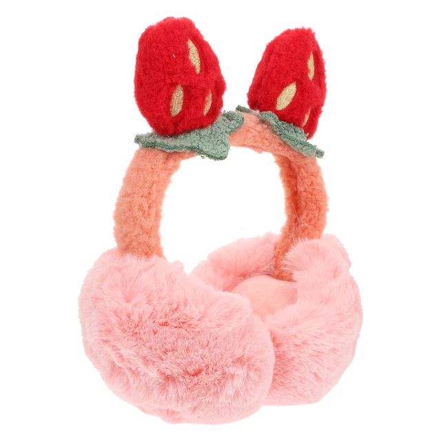 Cache-Oreilles Fille Rose En Peluche - Chauffe Oreilles Enfant Chaud Hiver Avec Oreilles De Chat Pailletées