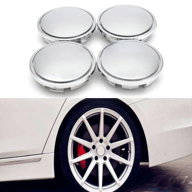 Copertura universale ABS cromo centro ruota 65 mm set 4 pezzi facile da inserire