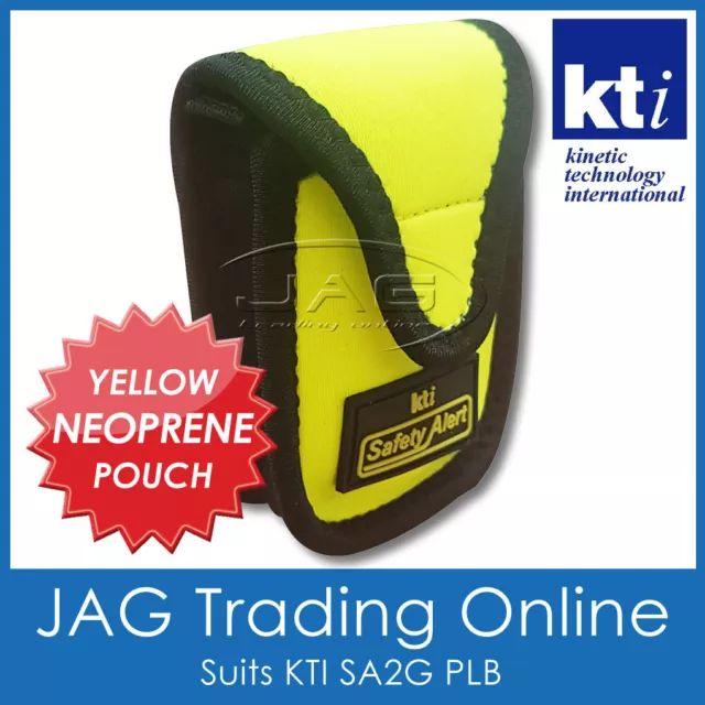 KTI YELLOW NEOPRENE POUCH -Belt Case for SA2G PLB Personal Beacon Hook Loop Flap