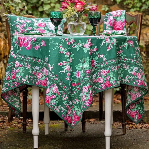 APRIL CORNELL TABLECLOTH Willa Rose 54” x 54” Spring Summer Floral Cotton  NEW £31.31 - PicClick UK