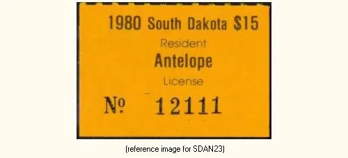+SALE+ South Dakota Antelope 1980 $15.00 (orange)