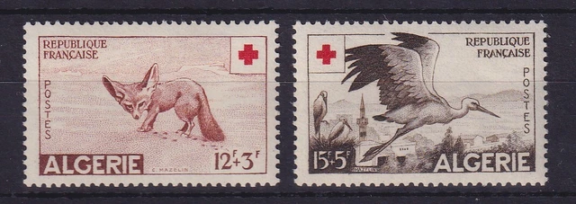 Algerien 1957 Wüstenfuchs und Storch Mi.-Nr. 365-366 postfrisch **