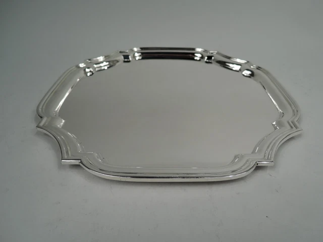 Tiffany Vassoio 25142 Quadrato Georgiano Cartiglio Americana Argento Sterling