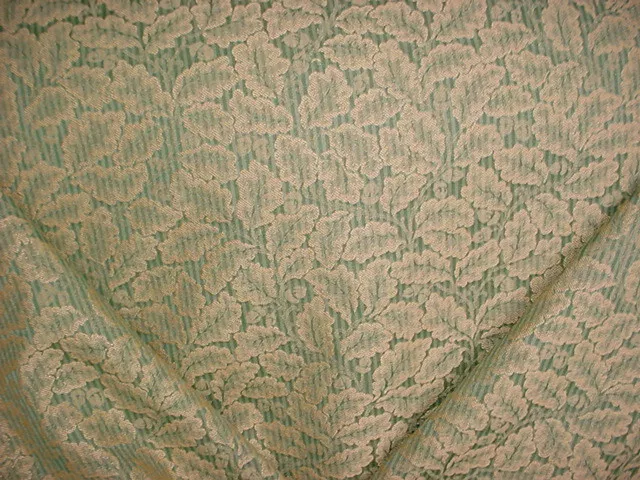 13-1/8Y Kravet 17630 Spearmint Green Gold Leaf Floral Damask Upholstery Fabric