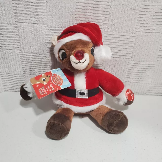 Christmas Rudolph The Red Nosed Reindeer Musical Plush Nose Lights Up Sings New