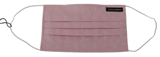 Máscara facial DOLCE & GABBANA rosa algodón plisado correa elástica talla única 80usd