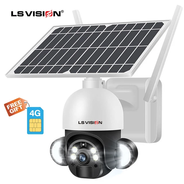 WIFI/4G LTE CELLULAR Wireless Outdoor PTZ Security Camera Solar Battery