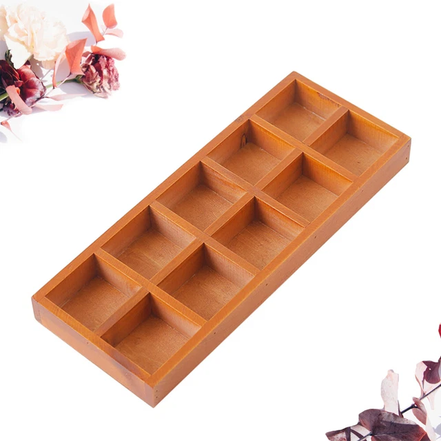 Organizador de bolsas de té de madera suculentas flores oficina almacenamiento cajón