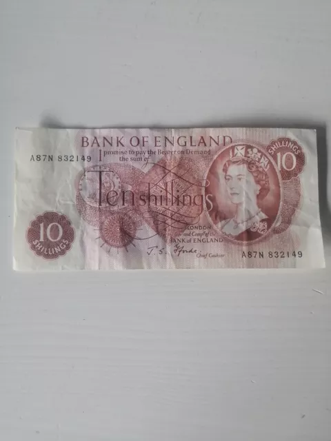 English Ten Shilling Bank Note