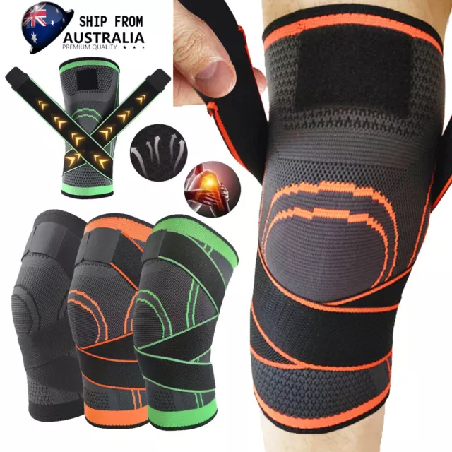 3D Knee Sleeve Compression Brace Support Sports Gym Joint Pain Arthritis Relief