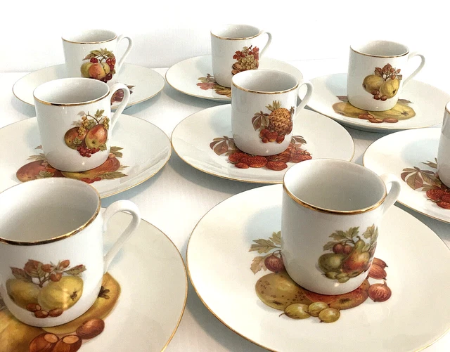 Bavaria Germany Bareuther Waldsassen Fall Dinnerware 1966 Plates Cups Fruit