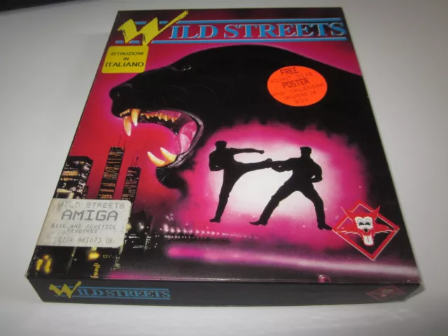 Wild Streets-Boxato-Completo Di Tutto-Poster-Commodore Amiga 500-1000-2000